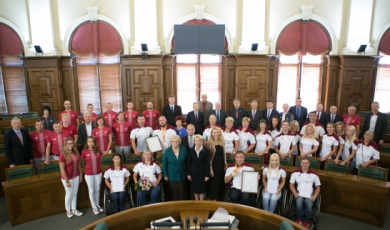 Saeimas namā sveic Latvijas Olimpiešus un paralimpiešus